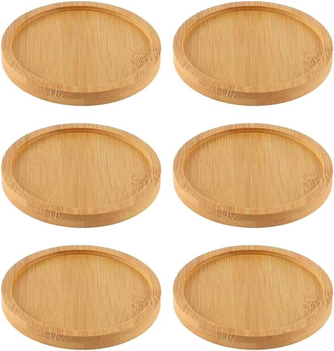 Jhubers Goods Set van 6 Bamboe Kaarshouders met Houten Plaat voor Decoratie en Bruiloften