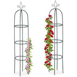 relaxdays 2er-Set Rankhilfe 200 cm grün grün