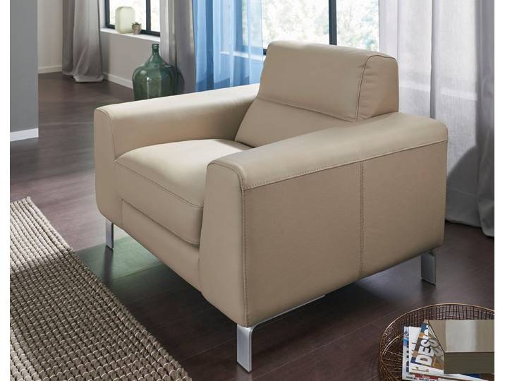CALIA ITALIA Sessel Simon Loungesessel, Designsessel, sehr bequem, in zwei Lederqualitäten