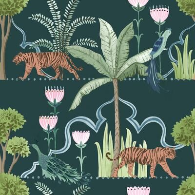 NuWallpaper Laos Green Peel and Stick Wallpaper