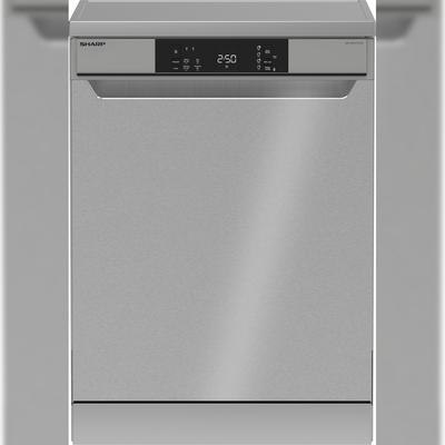 Sharp freistehender Geschirrspüler (60 cm), QW-NA1CF47DS-DE, 13 Maßgedecke, Silber