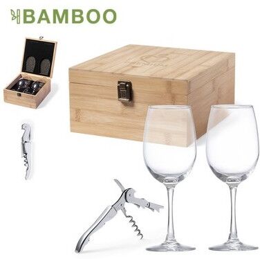 Set Pratique et Élégant de Vin Personnalisé - Neider Cadeaux d'Entreprise bambou