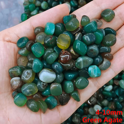 Inspire Picks Natural Quartz Crystal Stone Chips Healing Gravel For Aquarium & Home Decor green Agate 50g