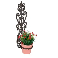 Relaxdays Blumenhalter Wand Antik Dunkelbraun