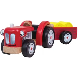 Bigjigs Holztraktor mit Anhänger