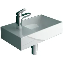 Alpenberger Waschbecken | Kleines Hängewaschbecken Gäste-WC | Waschplatz Lösung Keramik Eckig | Mini Handwaschbecken für Badezimmer Modernes Design