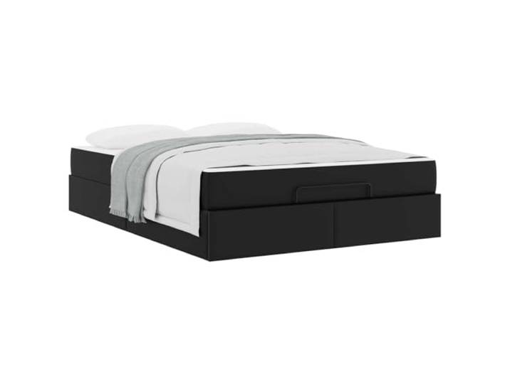 KTHLBRH Einzelbett mit Matratze inklusive Schwarz Fester Lattenrost, hochdichter Schaumstoff, zur Aufbewahrung unter dem Bett, mattes Finish
