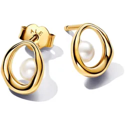 Pandora 263295C01 Ohrstecker für Damen Oval mit Perle Goldfarben
