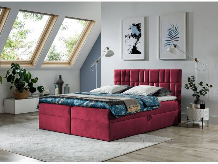 MF Design Boxspringbett Boxspringbett TOP 3 mit Bettkasten und Federautomatik, Vorhanden