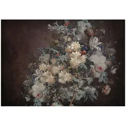 FOTOTAPETE Blumen Retro Grau 416x254 cm