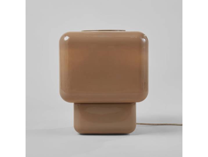 Lampe en verre marron