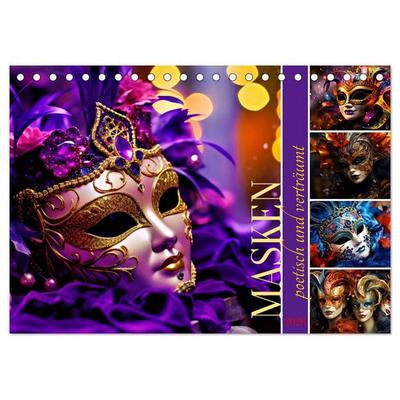 MASKEN - poetisch und verträumt (Tischkalender 2026 DIN A5 quer), CALVENDO Monatskalender