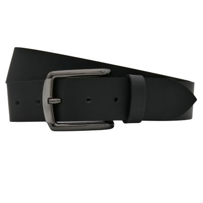 Ledergürtel ANNAMATONI "AnnaMatoni Herren Ledergürtel Zeitloses Design Gürtel 4cm breit", Herren, Gr. TW75 - 90cm Gesamtlänge, schwarz (schwarz790), 100% Leder, Gürtel Ledergürtel