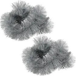 H & S Collection, Lichterkette, LED-Lametta Girlande, silber, 2,7 m, 2er-Set (2.70 m)