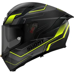 Suomy Speedstar 2 Visual, Integralhelm - Matt Schwarz/Dunkelgrau/Neon-Gelb - S