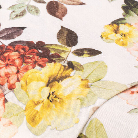 Dekostoff "Vintage-Blumen", natur-color
