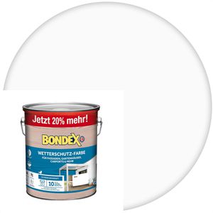 Bondex Holzfarbe Wetterschutz-Farbe, 3,0l, außen, wetterfest, weiß