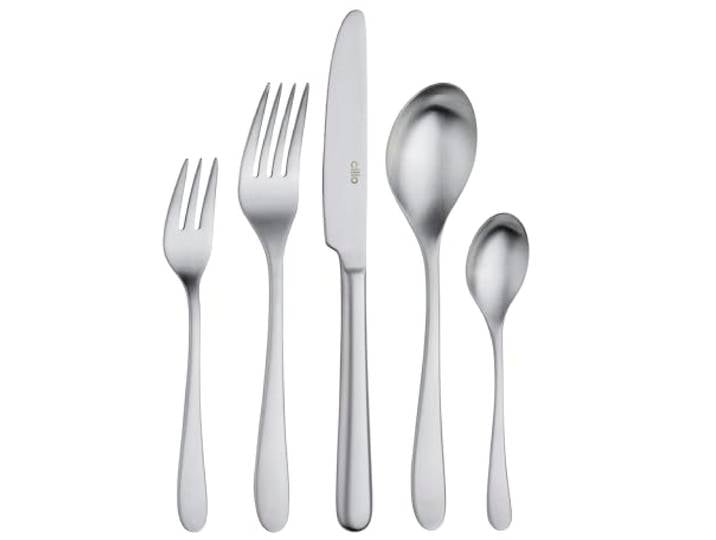 cilio Besteck-Set FIRENZE, 60-teilig, Satinierter Edelstahl mit zeitlosem Design, Inklusive Messer, Gabeln, Löffel, Teelöffel und Kuchengabeln, Perfekte Abrundung für jeden Esstisch