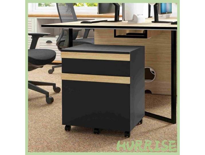 Cocosity Caisson De Bureau À Roulettes Avec 2 Tiroirs Coulissants Trieur À Dossiers 48 X 40 X 59 5 Cm Noir