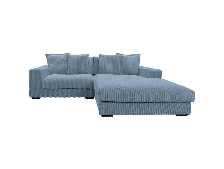 Mid.you Ecksofa, Hellblau, Kunststoff, Füllung: Polyurethan (PUR),Polyurethan (PUR),Polyurethan (Pur), Ottomane rechts, L-Form, 285x195 cm, Made in EU, Wohnzimmer, Sofas & Couches, Wohnlandschaften, Ecksofas