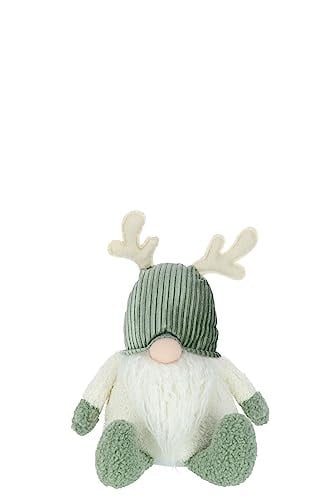 J-Line Kabouter met Gewei Textiel Groen/Beige Large