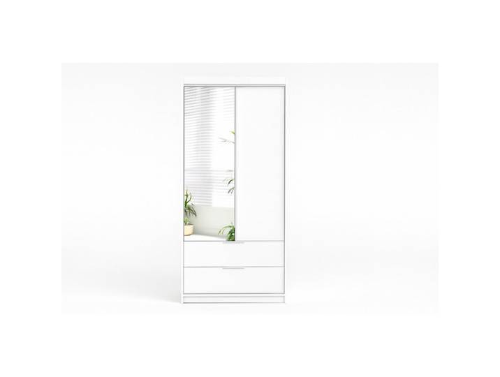 Deine Möbel 24 Drehtürenschrank Maroko 103/213/60 cm in Weiß matt, 103x60x213 cm, Schlafzimmer, Kleiderschränke, Drehtürenschränke
