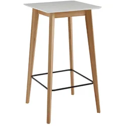 FineBuy Design Stehtisch 60x110x60 cm Weiß Bartisch Skandinavisch Eiche Tisch
