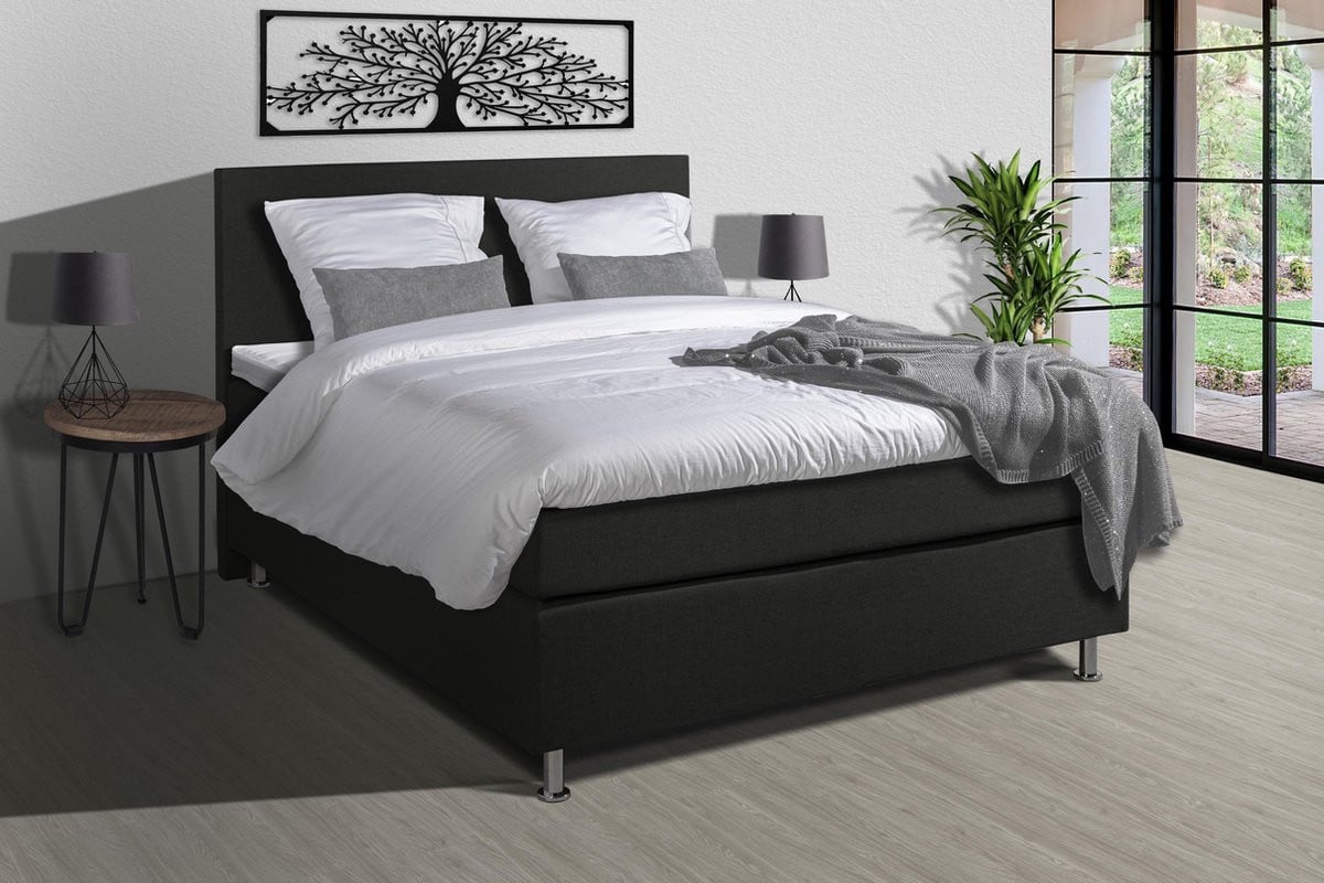Anno 1588 Jubilee Boxspringset met Pocketvering - Zwart - 140x200 cm