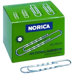 Alco NORICA Briefklammern, 50 mm, glatt, verzinkt, 1000 Stück