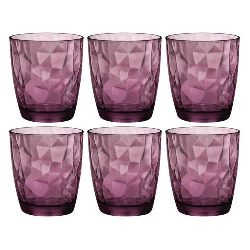 Bormioli Rocco Waterglazen Diamond Paars 300 ml 6 stuks