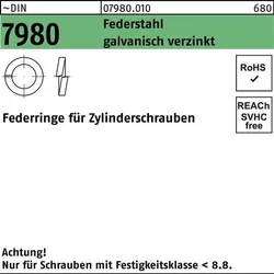 Federring DIN 7980 f.Zylinderschrauben 16 Federstahl galv.verz. 100St.