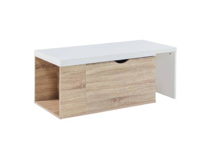 Helloshop26 Beistelltisch, 100 x 48 x 40 cm, Holzoptik, Weiß, 03_0010983