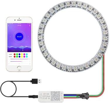 Uplifted Goods Smart Addressable RGB LED Pixel Ring Kit With Controller sp110e