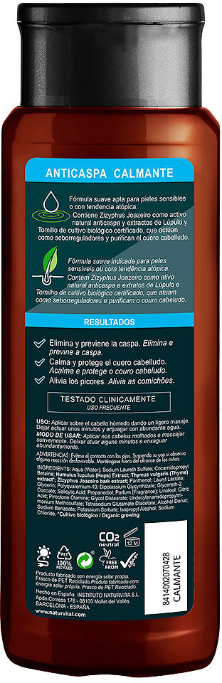 Naturvital Champú Anticaspa Calmante Men sensible 300 ml