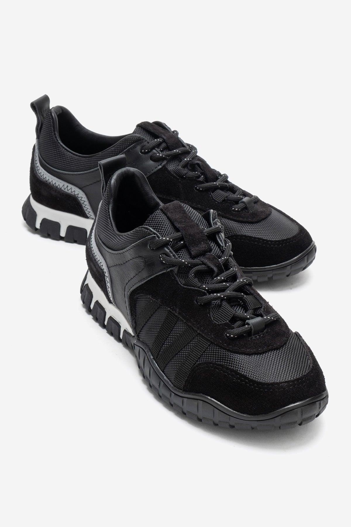 Forever & Always Leder-Mesh-Sneaker - Schwarz