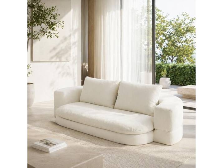 Canapé 2 places Canapé-lit pliant convertible canapé compressé lit futon convertible tapis de sol pliable 2 en 1 Blanc cassé