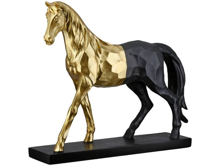 Dekopferd, Schwarz, Kunststoff, Pferd, Pferd, 34.5x30.5x9.5 cm, stehend, Tierfiguren, Dekoration, Dekofiguren & Skulpturen, Dekotiere