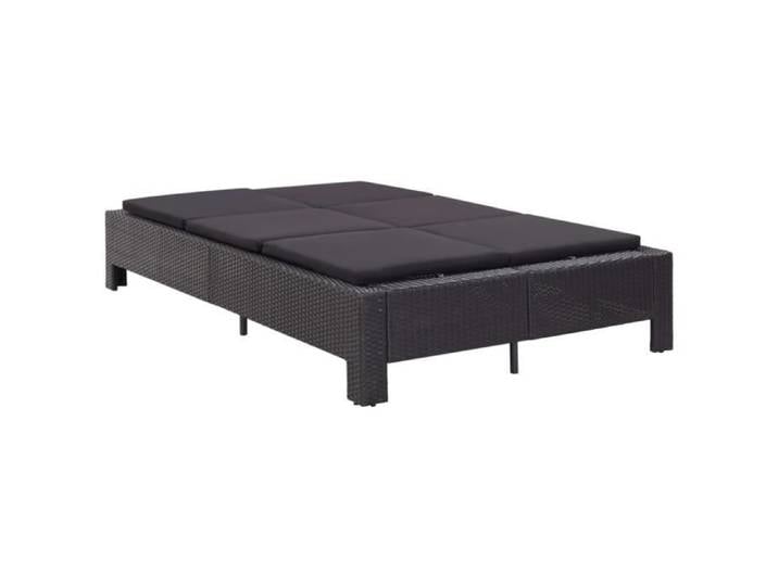 Transat à 2 places avec coussin Noir Résine tressée