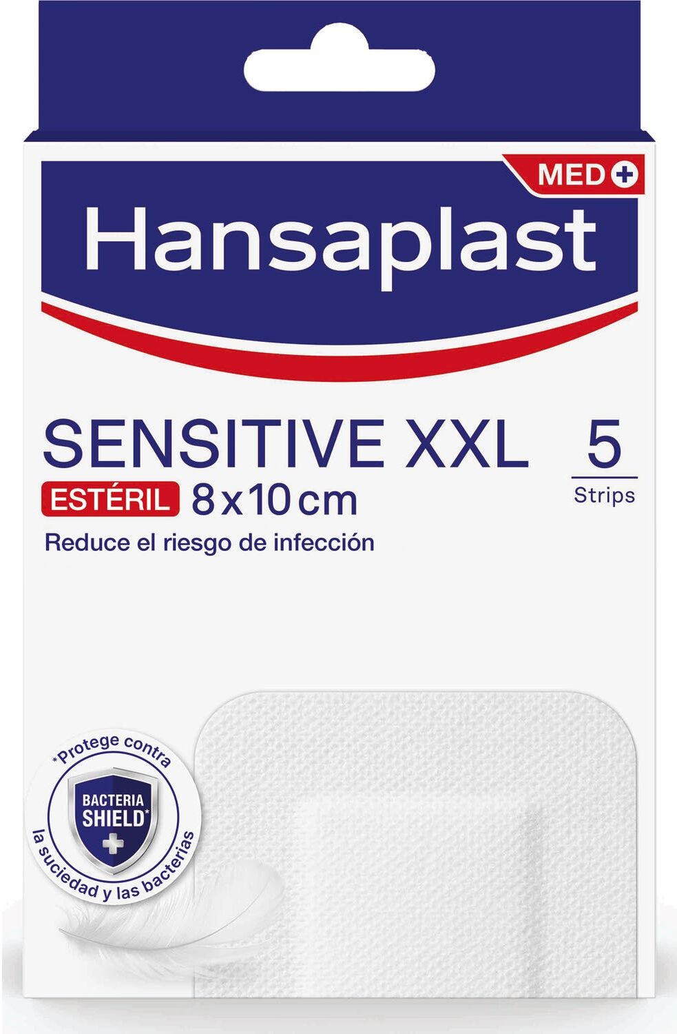 Hansaplast Med+ Sensitive XXL Apósitos 8x10 cm 5 uds