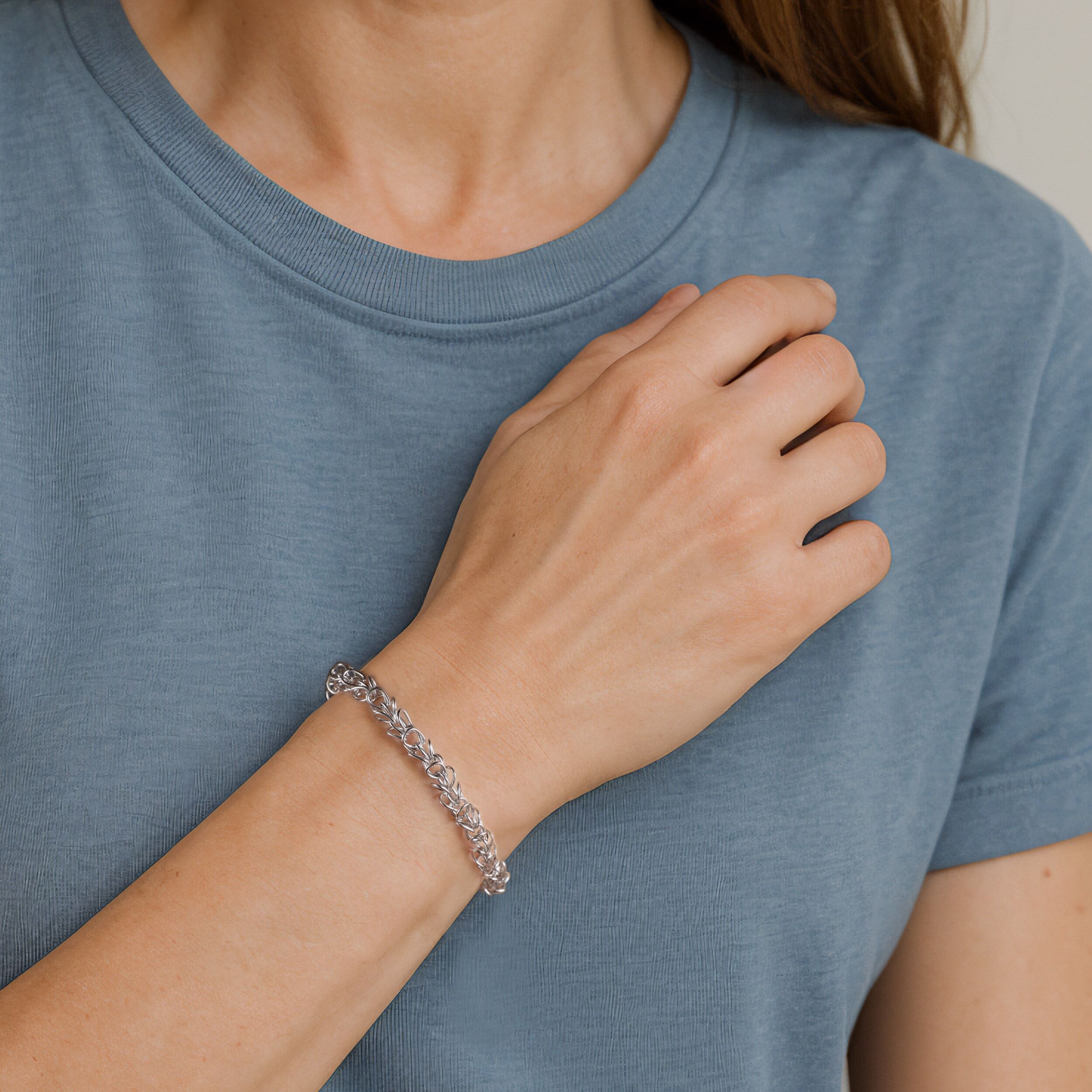 Armband FIRETTI "Schmuck Geschenk Edelstahl Armschmuck Armkette Fantasiekettenglieder", edelstahlfarben, Armbänder, Damen, 23,5cm, Edelstahl, Armband