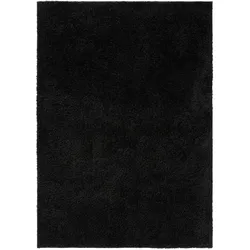benuta Basic Waschbarer Hochflor Shaggyteppich Soho Schwarz 120x170 cm - Hochflor Teppich für Wohnzimmer