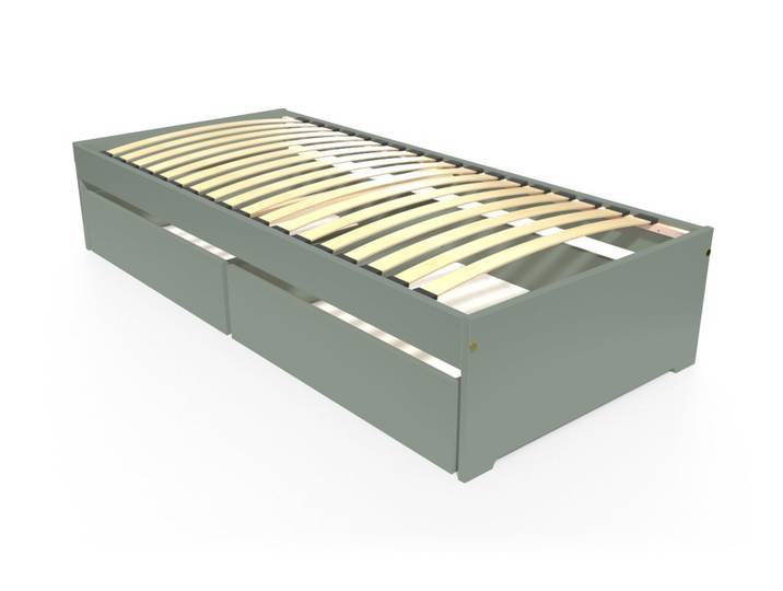 Lit 90x190 simple avec tiroirs de rangement Malo list: 90x190 90x190 Gris