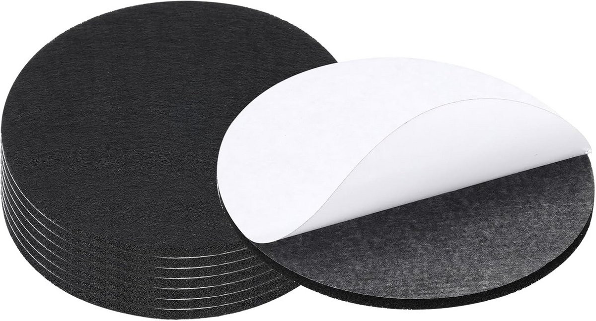 Zelfklevende viltjes voor meubels en lampen - Rond - Zwart - Diameter: 127 mm
