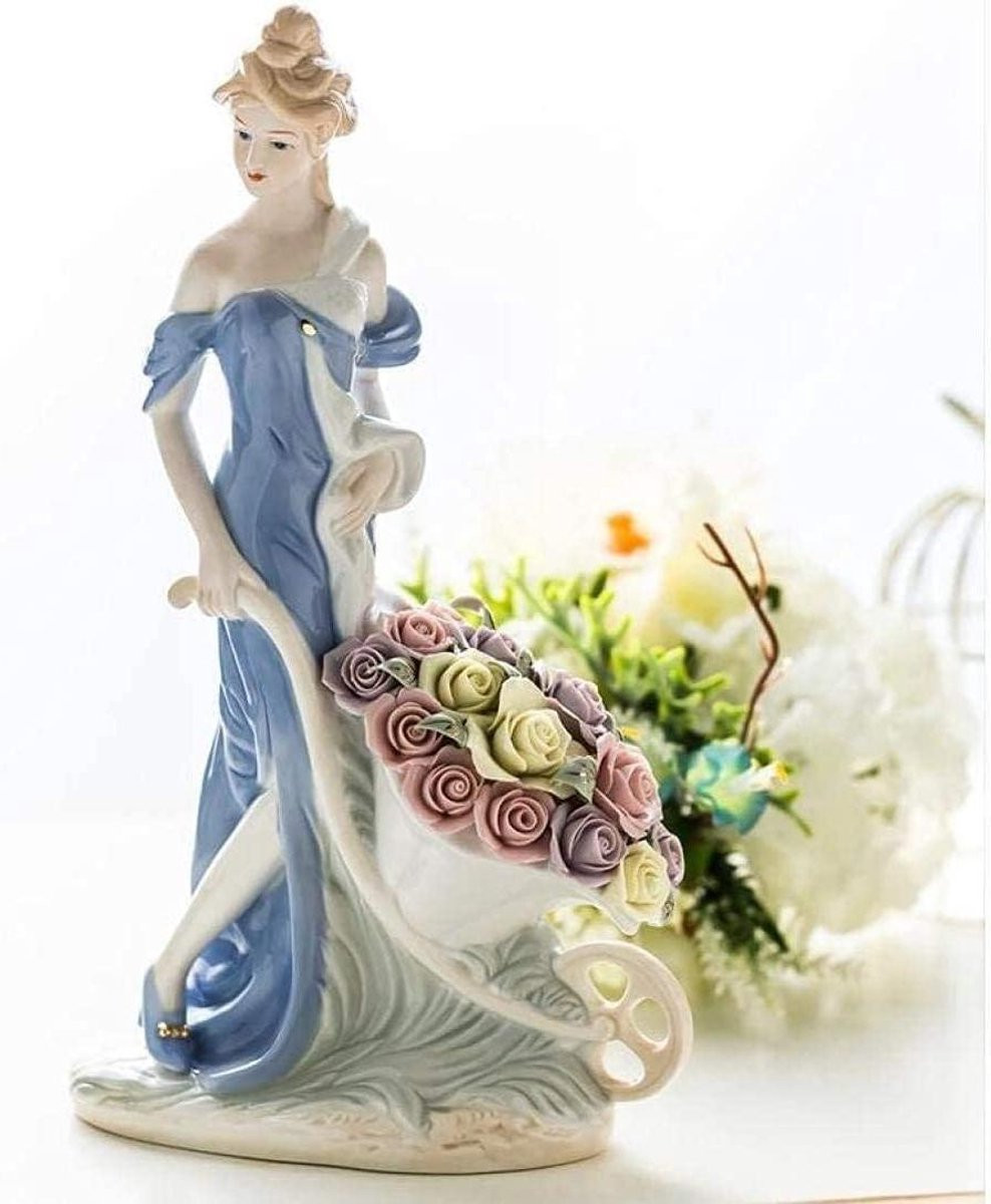 Moderne Keramische Meisjes Sculptuur - Decoratief Beeldje voor in de Woonkamer