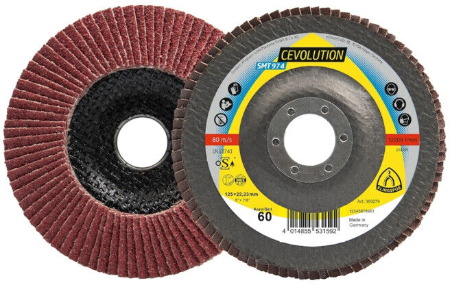 Klingspor Disque à lamelles SMT 974 125x22,23mm convexe K60 Corindon céramique K60 (369279)