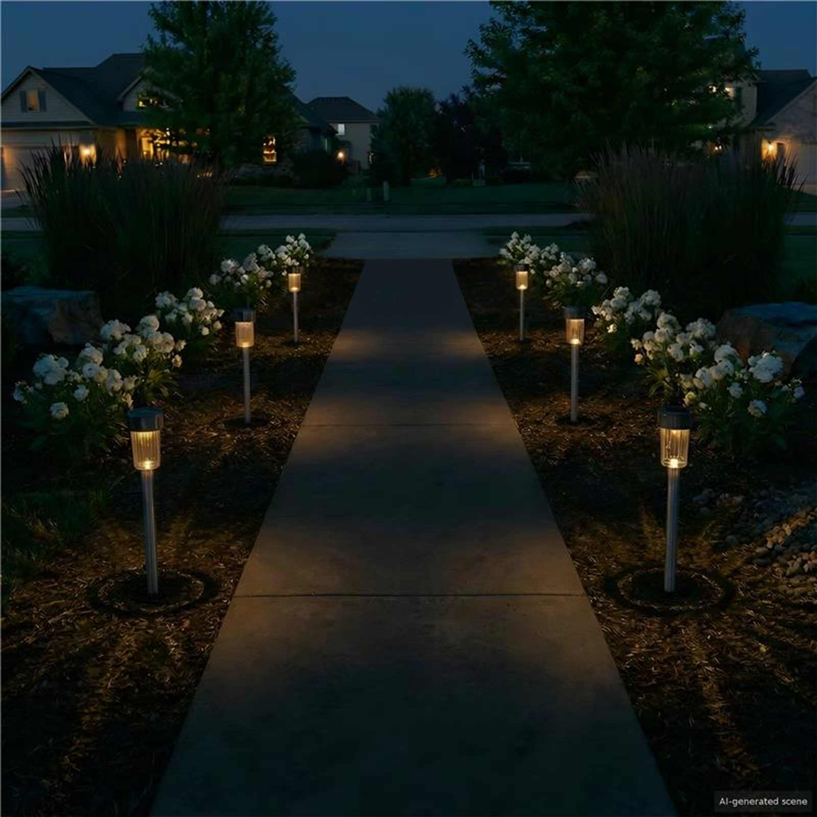 vidaXL Lampes solaires extérieures avec pique de sol 6 pc Blanc chaud
