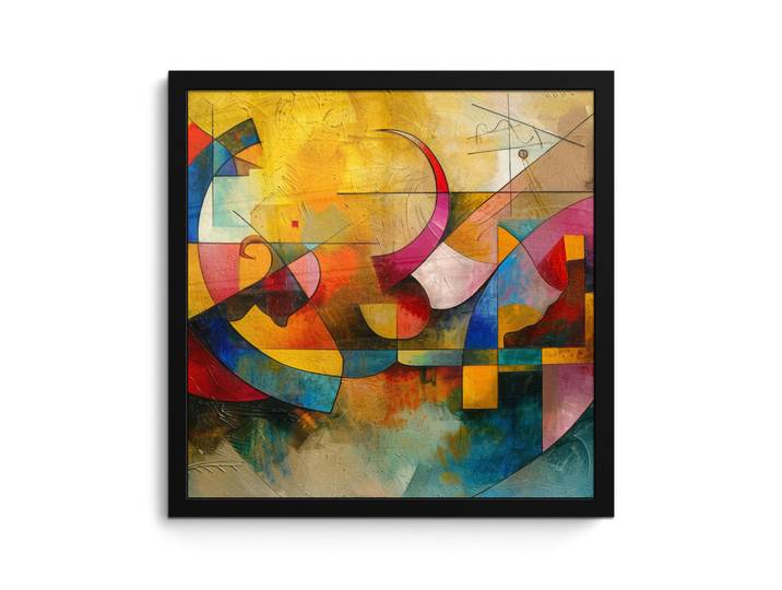 MuchoWow Poster MIT Rahmen Kunst - Abstrakt - Modern 40x40 cm, Gelb, Papier, Quadratisch, 40x40 cm, gerahmt, Bilder & Rahmen, Bilder