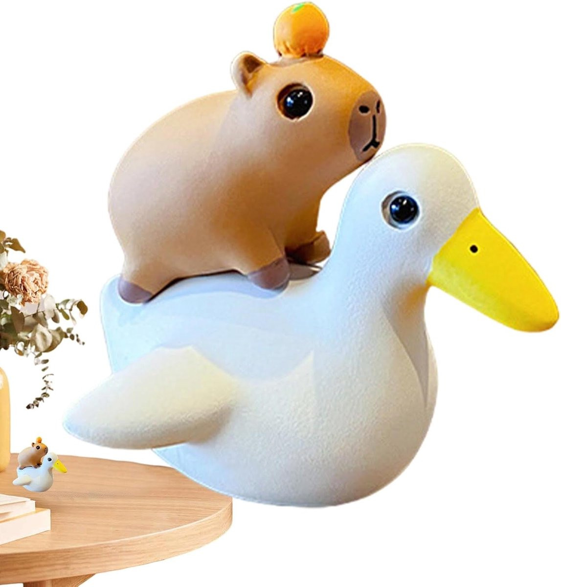 Zeemeeuw Capybara sculptuur - Hars figuur voor op tafel - 4 x 8 cm