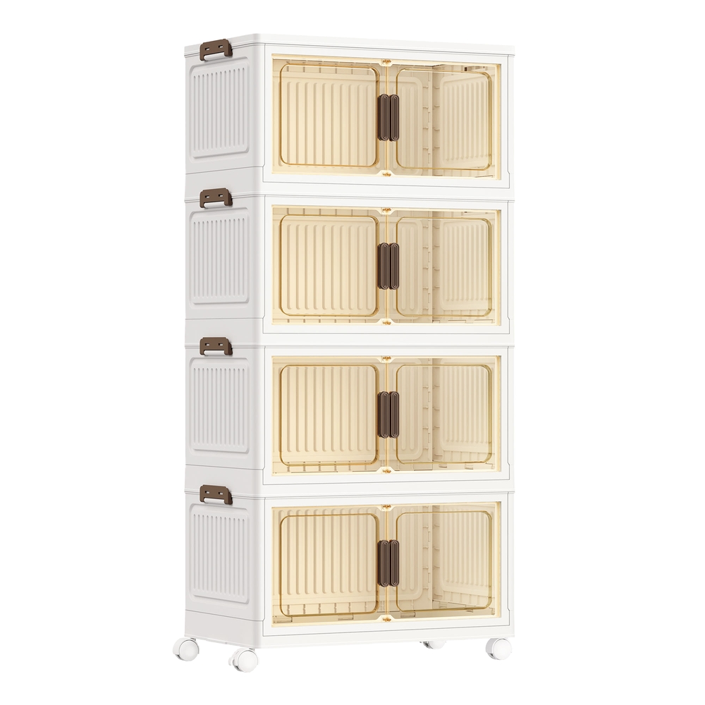 SONGMICS Organizer auf Rollen, 4 Ebenen, Boxen mit Deckel RLBB35460WZ01