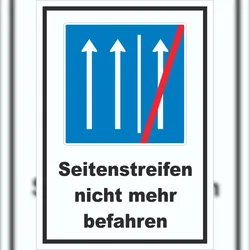 HB-Druck Schild Seitenstreifen nicht mehr befahren A4 (210x297mm)